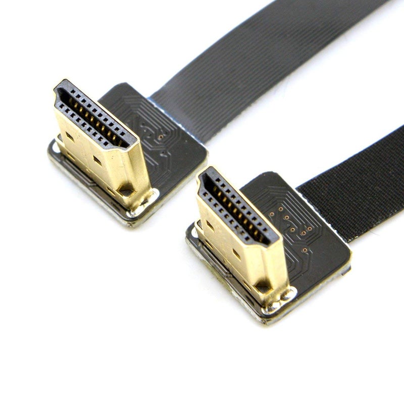 JSER FPV HDMI Type A Male to HDMI Male HDTV FPC Flat Cable Dual Up Angled 90 Degree 50cm - Image 5